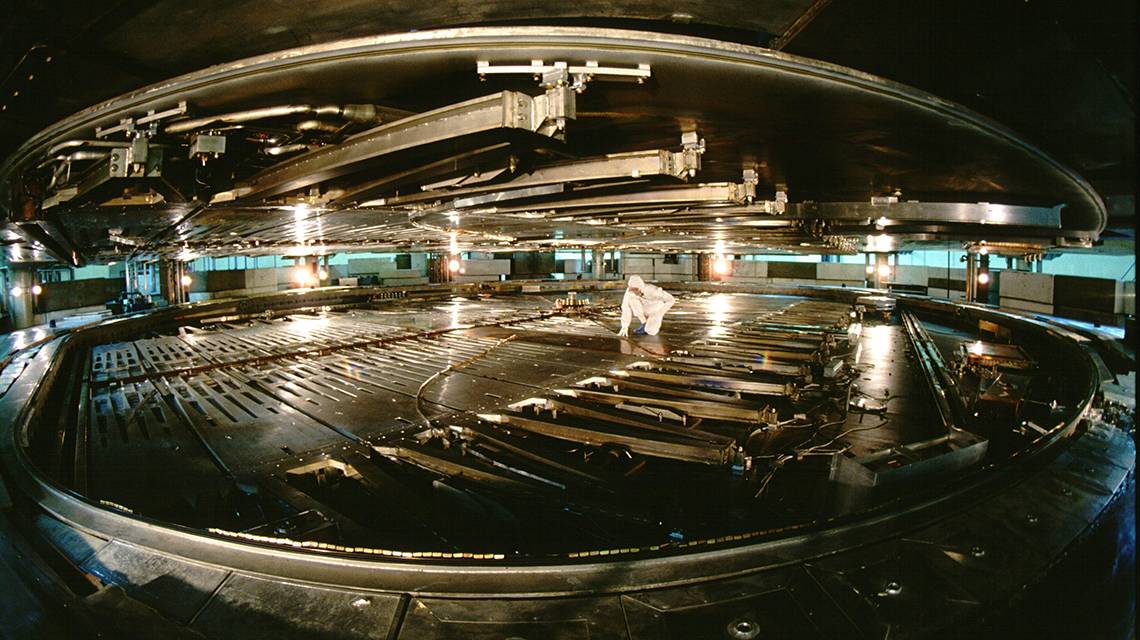 Interior view of Triumf, in British Columbia, Canada, one of the 1300 cyclotron facilities around the world featured in a new IAEA database available online. (Photo: Gordon Roy/Triumf)